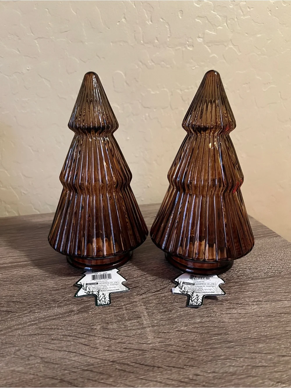Target Bullseye Glass Trees Brown Amber Light Fall NWT